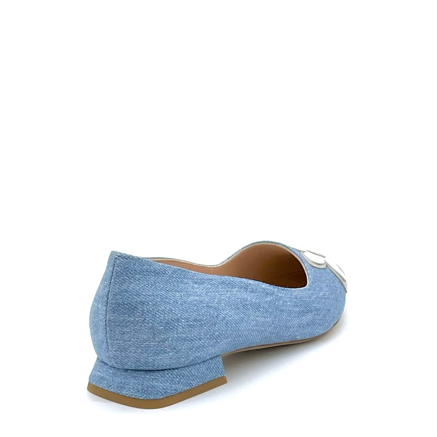 ELATA 12170 ballerine cuir blanc jean talon 1 cm