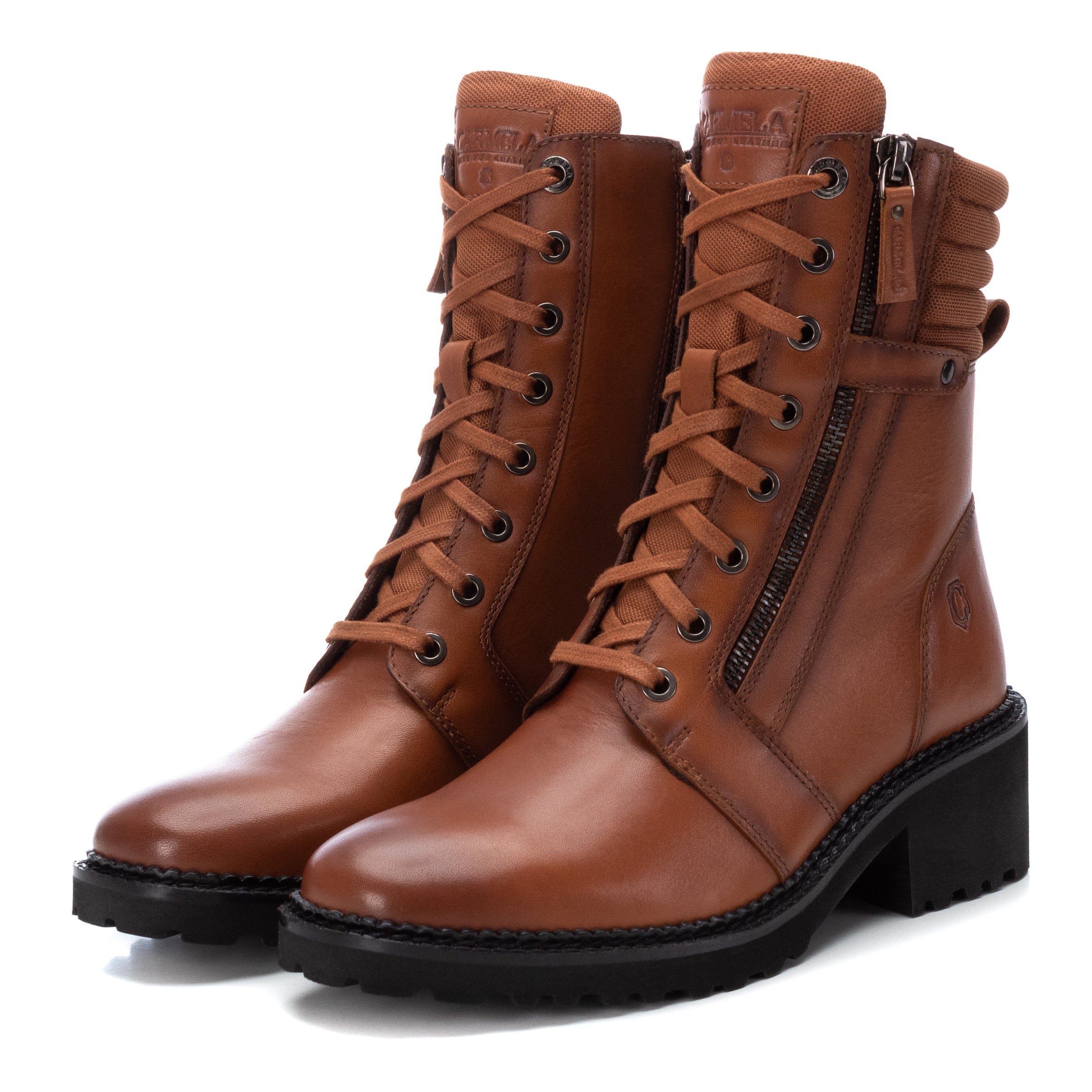 Carmela 16003602 bottine femme cuir marron militaire