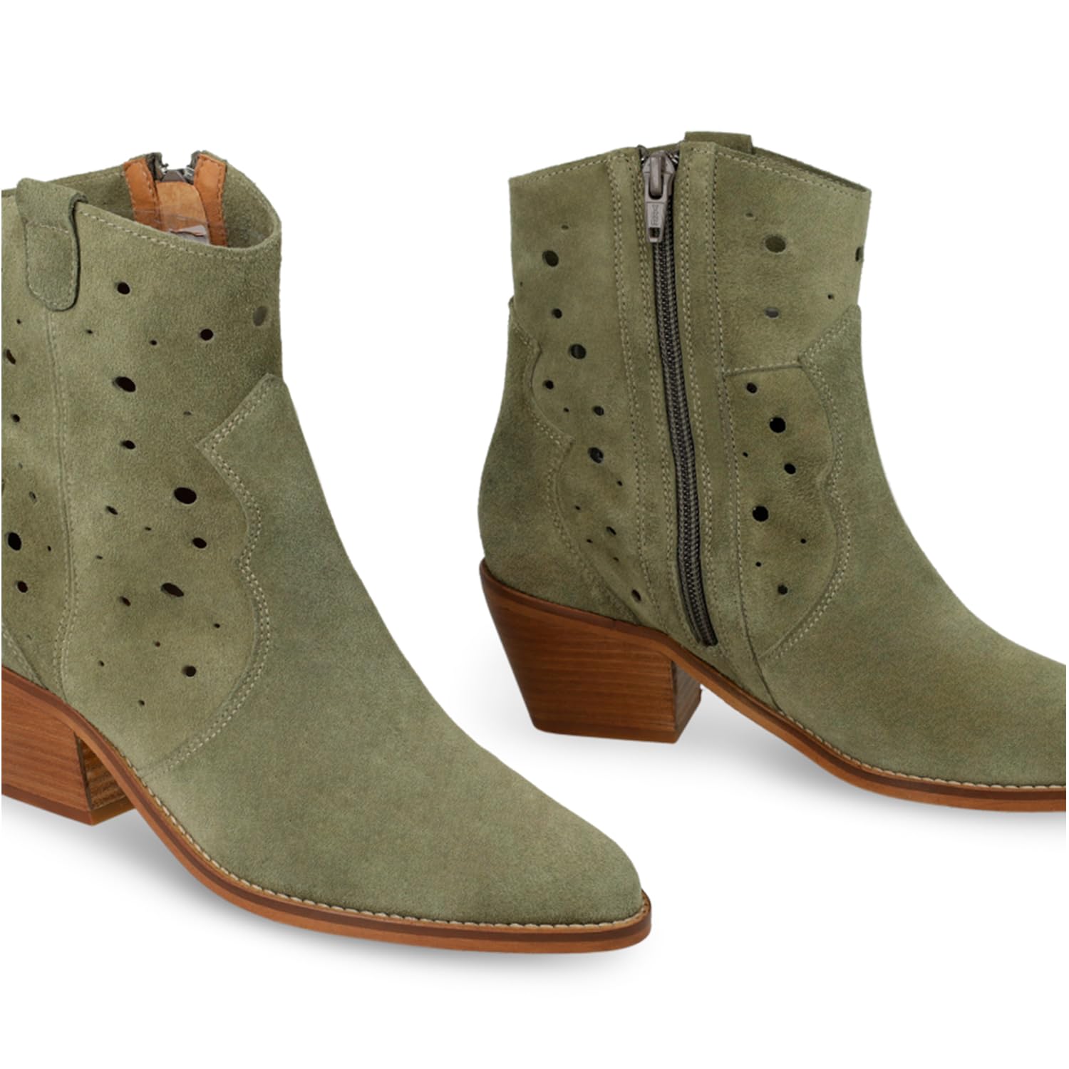 Lodi Porturi bottines vertes femme cuir