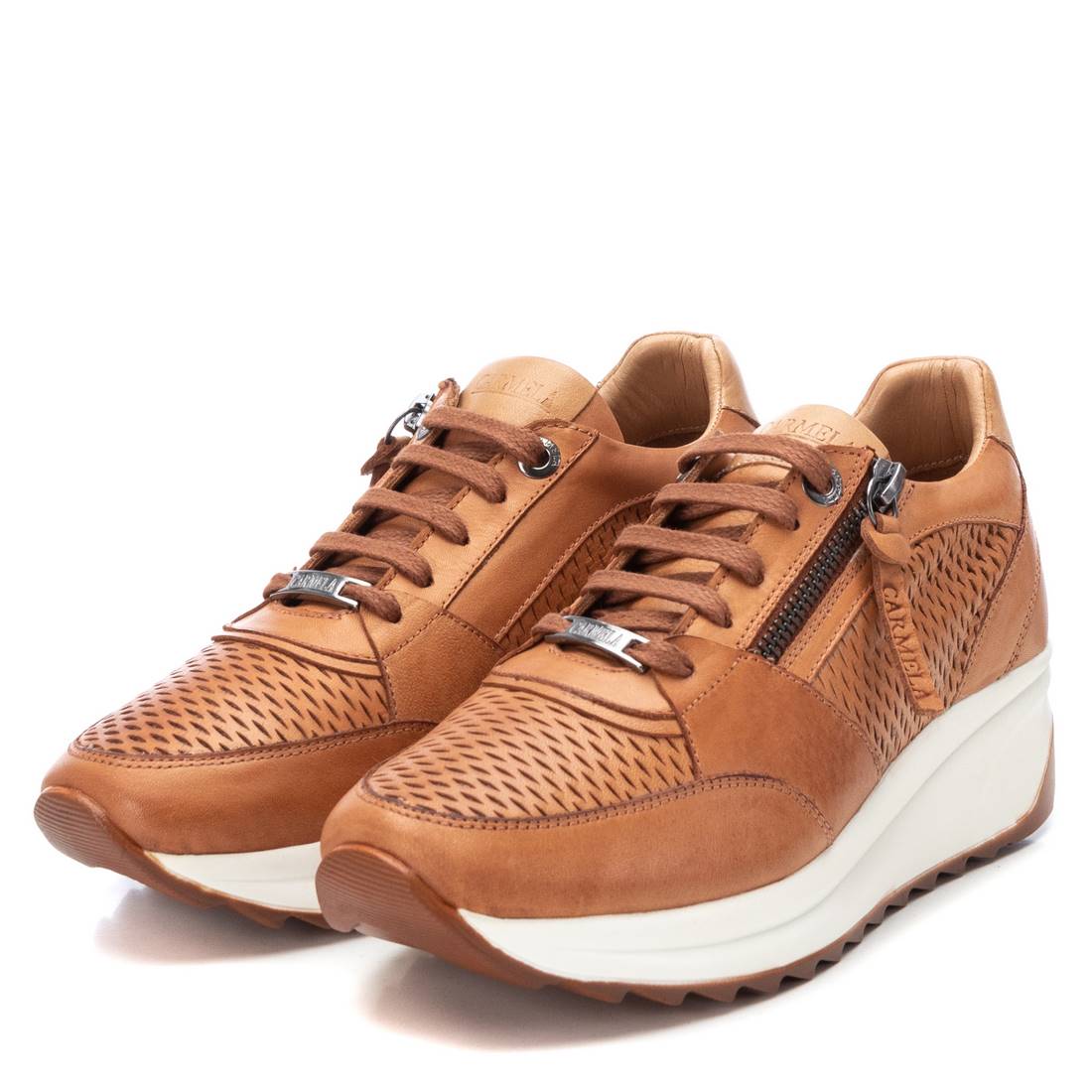 Carmela 16070901 sneaker femme marron cuir picots