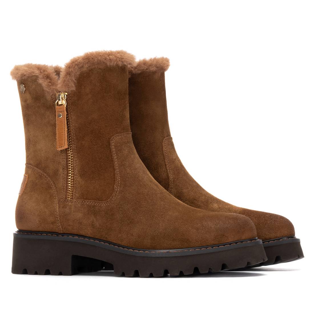 Carmela 16271802 bottines femme camel fourrées plates