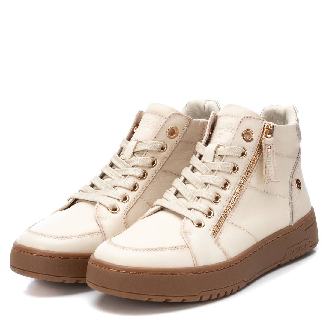 Carmela 16107603 basket montante blanche cuir