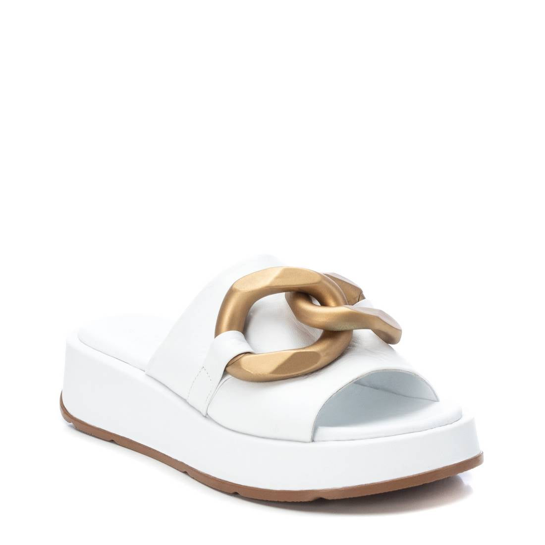 Carmela 16077402 sandales femme blanc cuir chaîne