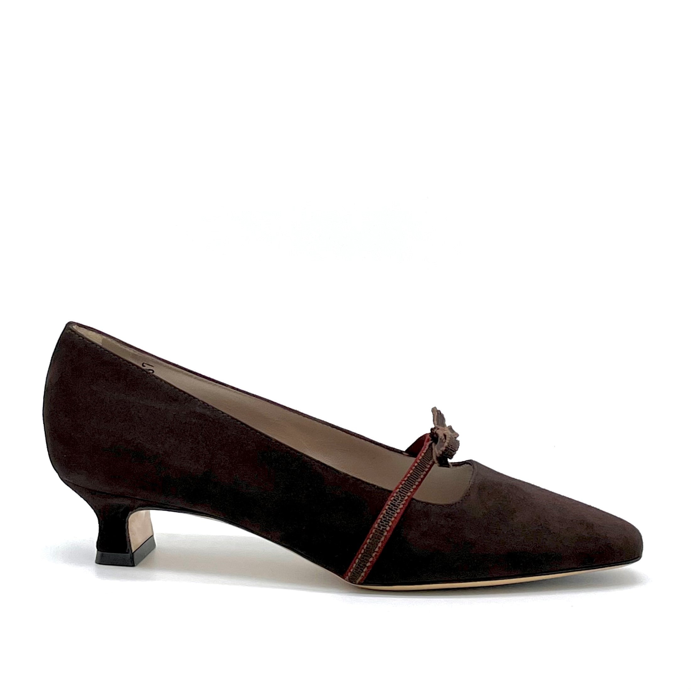 Elata 51522 escarpins daim marron talon 3,5 cm