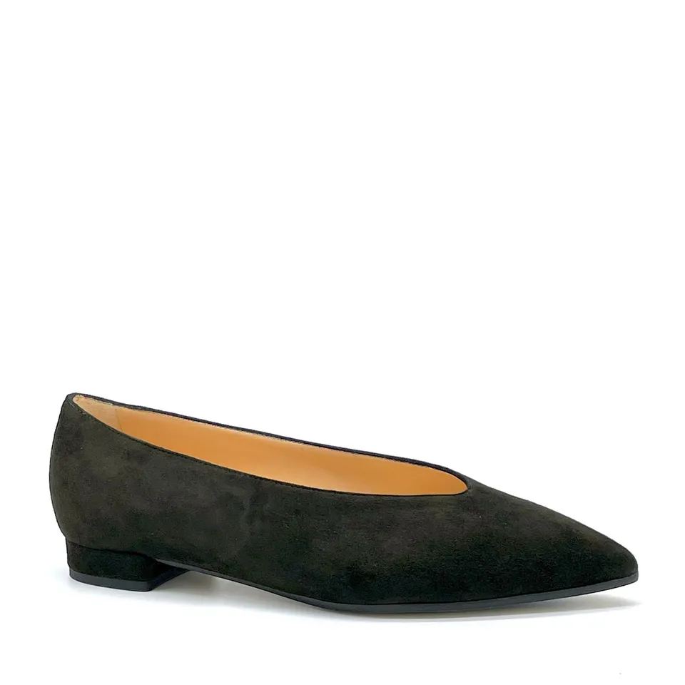 Elata 55511 ballerine daim vert foncé 1 cm