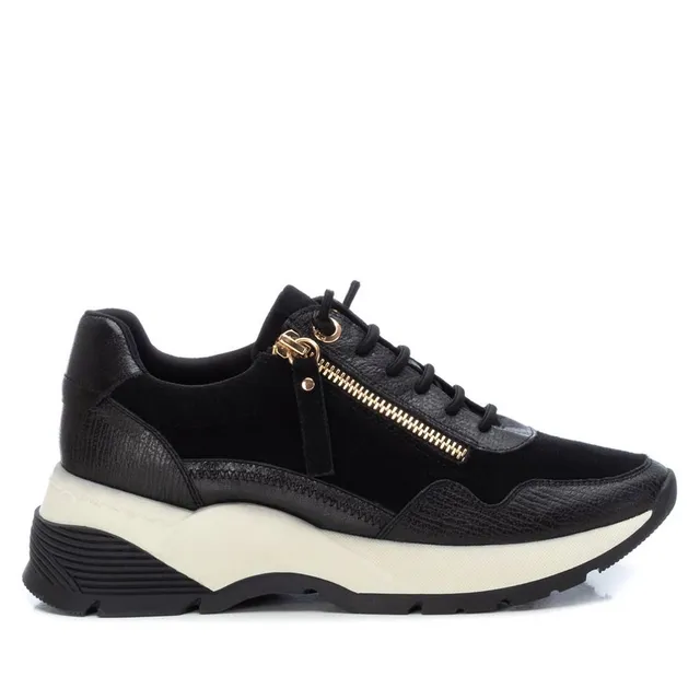 Carmela 16105905 baskets cuir noir zip semelle volume