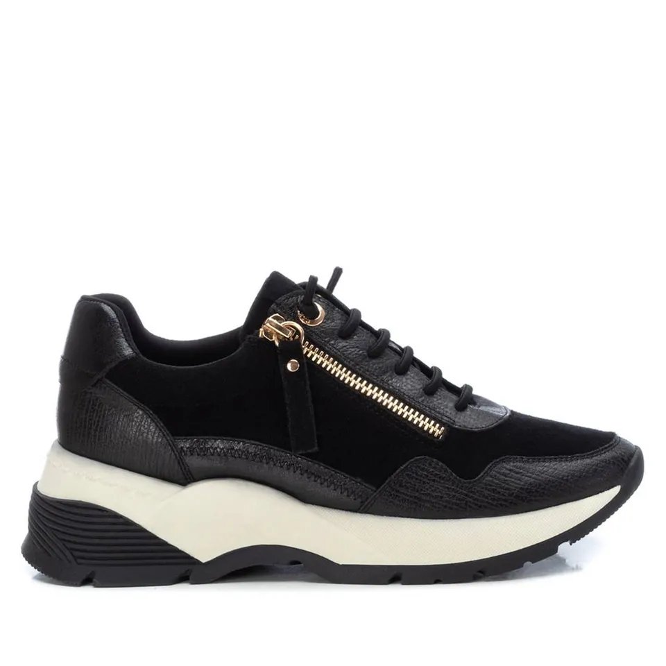 Carmela 16105905 baskets cuir noir zip semelle volume