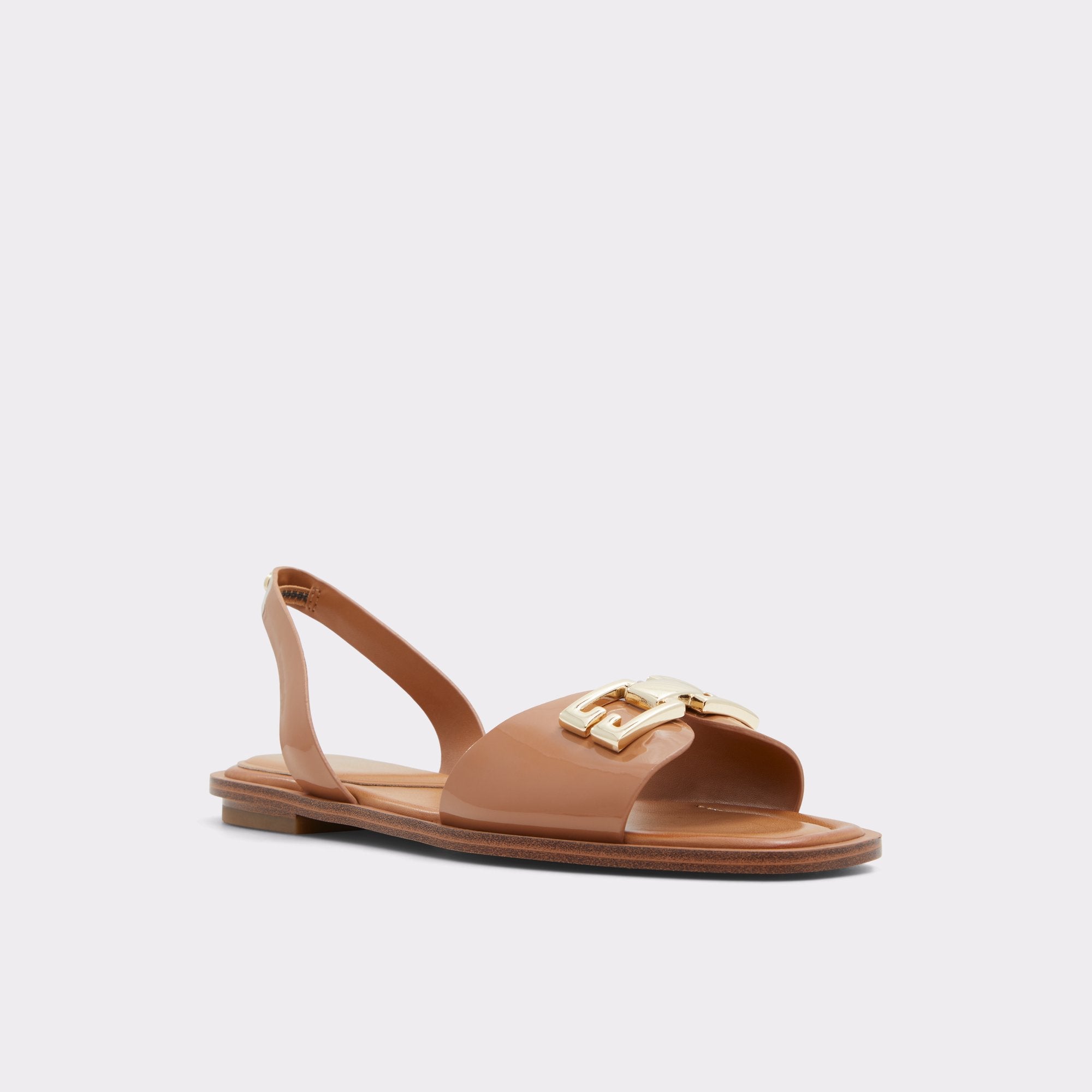 ALDO Agreinwan sandales plates beige boucle doree