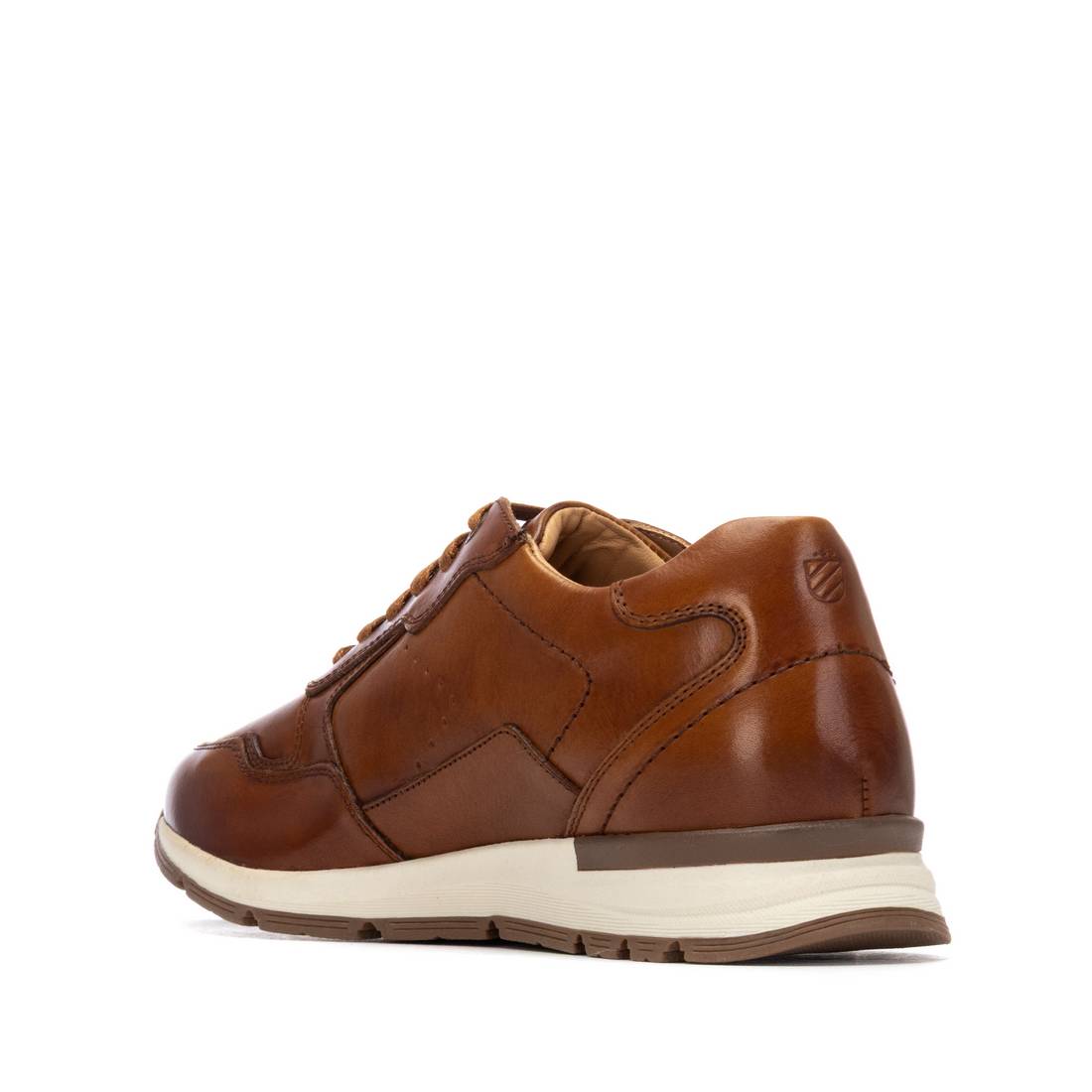 Carmela 16390701 basket homme cuir camel lacets