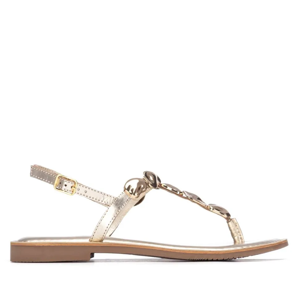 Carmela 16329305 sandale plate femme cuir doré