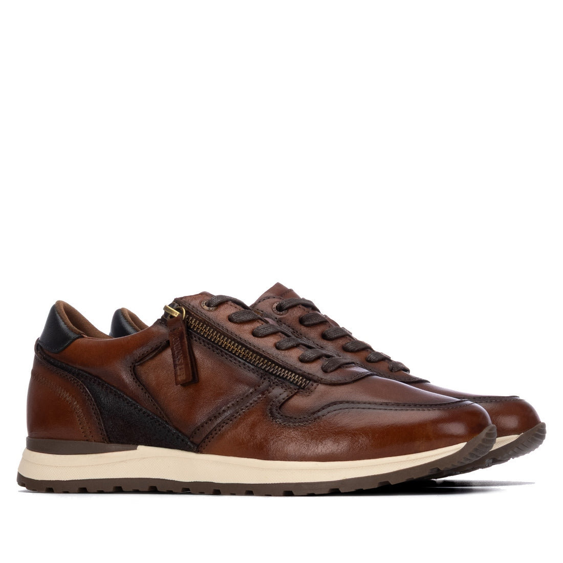 Carmela 16420902 basket homme cuir camel zip
