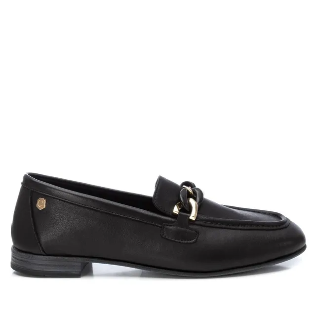 Carmela 16156101 mocassin cuir noir chaîne
