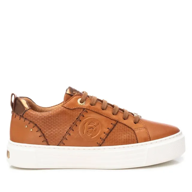 Carmela 16205702 baskets cuir camel à lacets