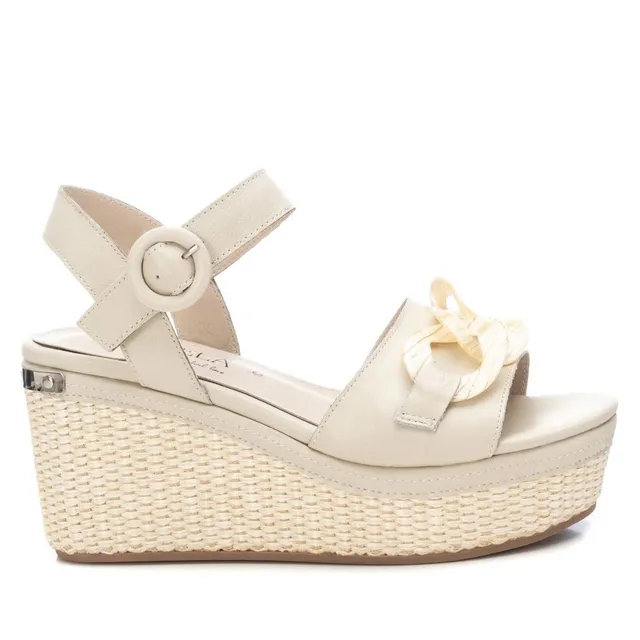 Carmela 16072402 sandale cuir blanc compensée 9 cm