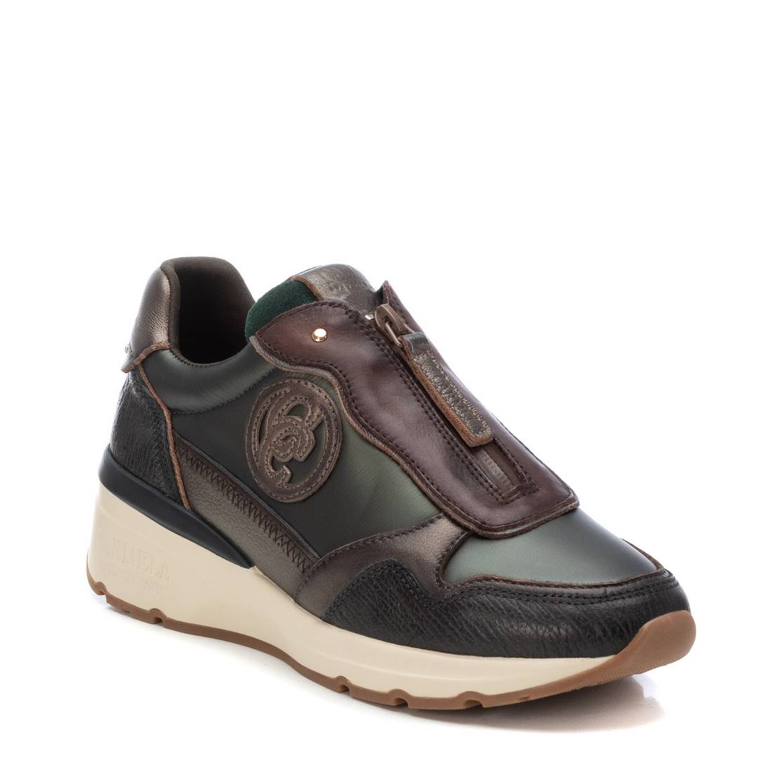 Carmela 16183007 basket verte cuir zip
