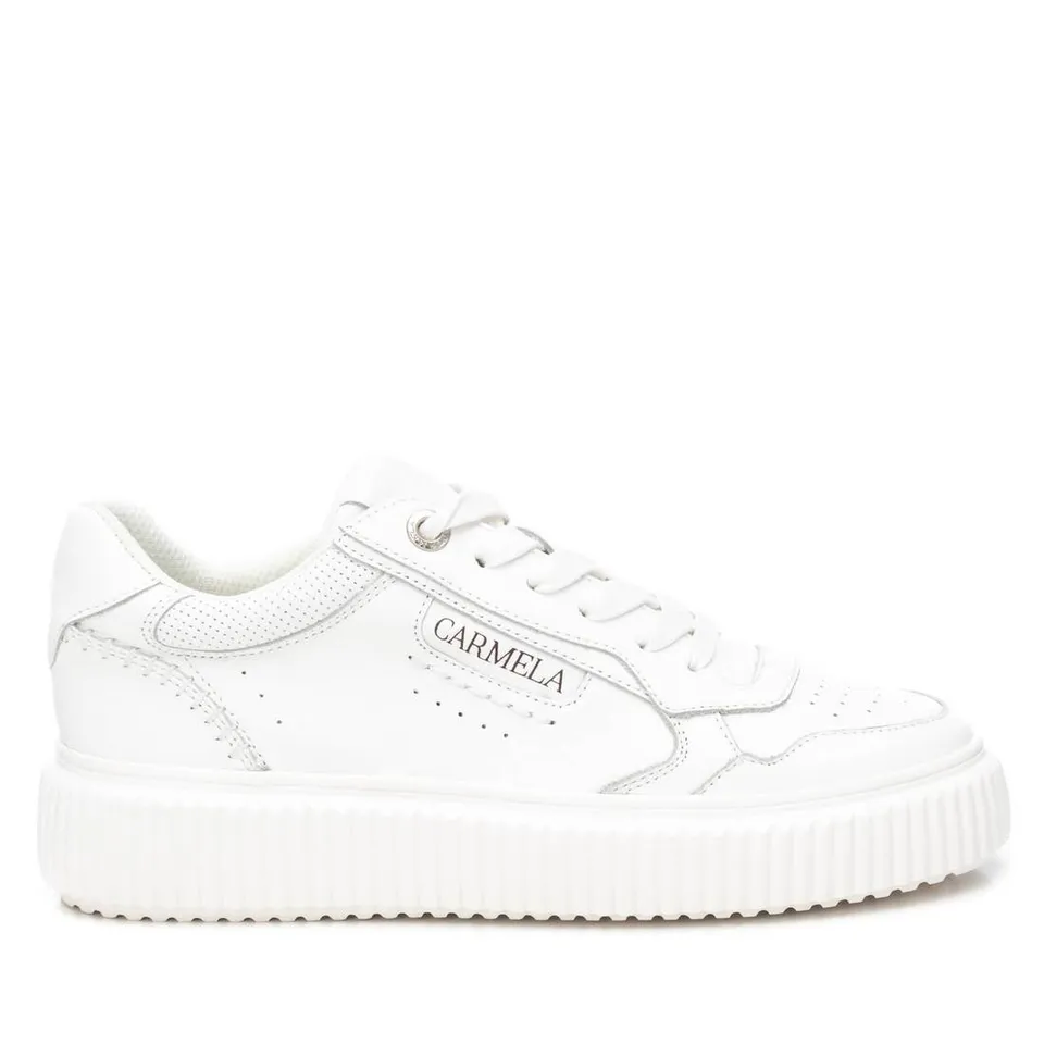 Carmela 16229401 baskets femme cuir blanc lacets