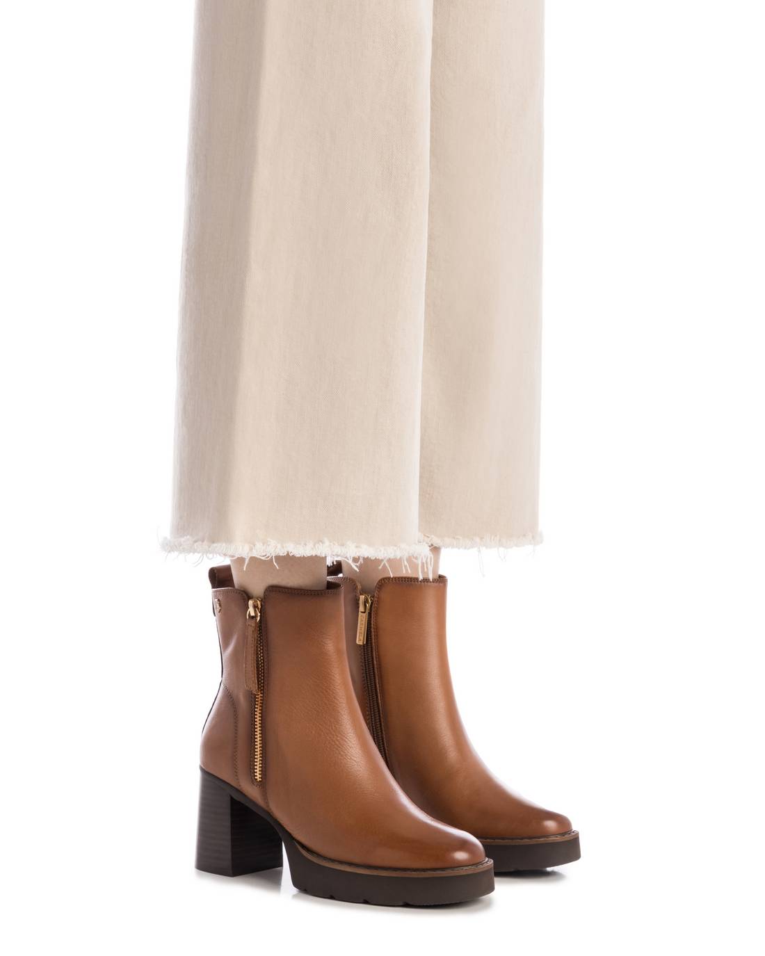 Carmela 16260201 bottines femme cuir camel talon haut