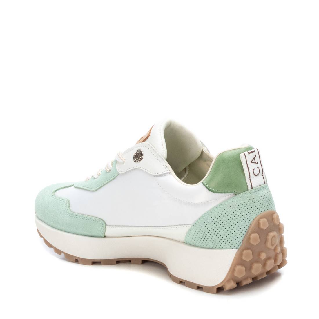 Carmela 16066403 basket cuir vert pastel lacet