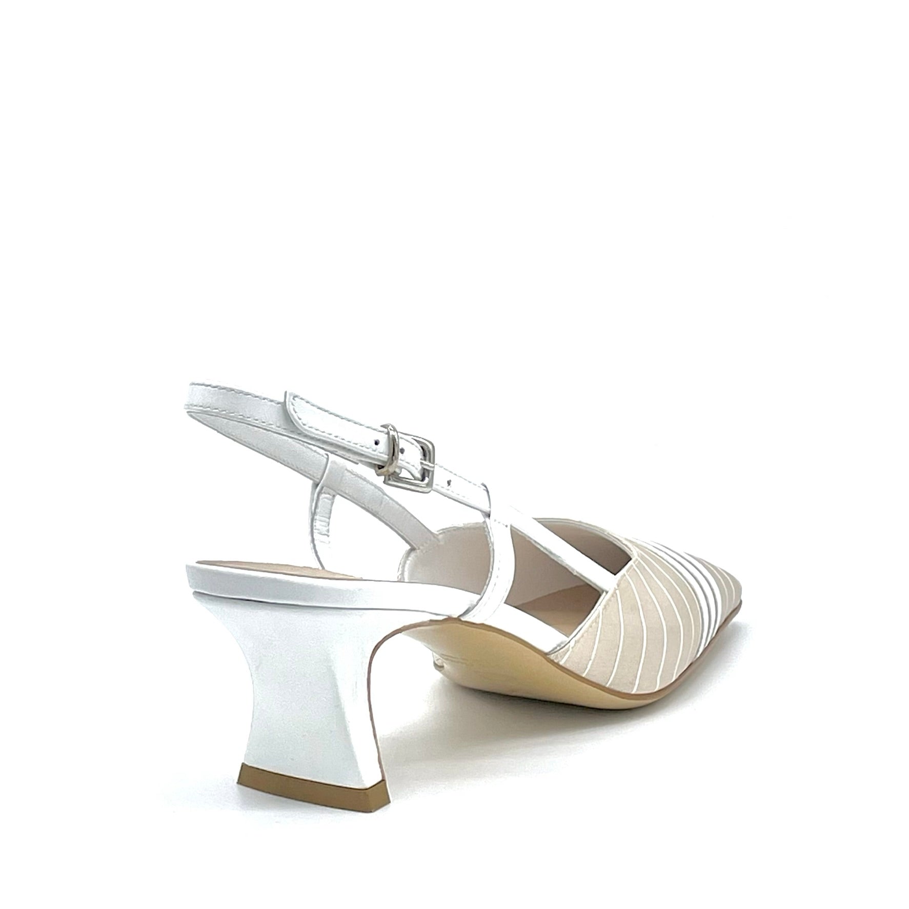 ELATA 14175 slingback rayé beige talon 5,5 cm
