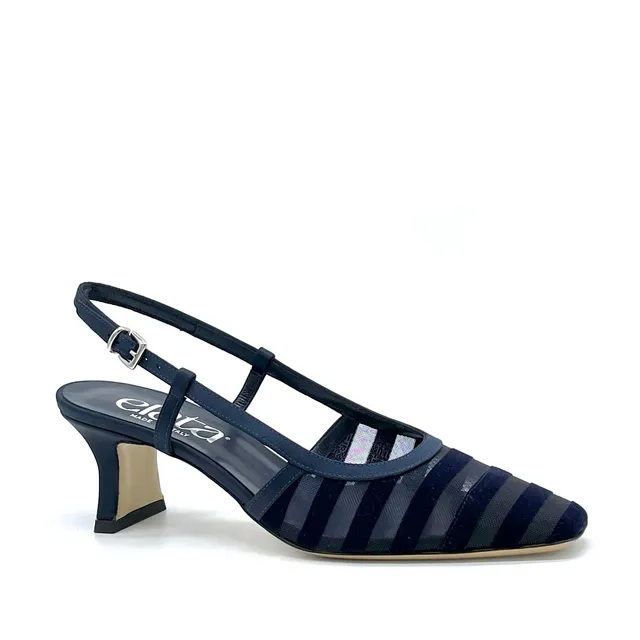 Elata 14173 slingback satin bleu talon 5,5cm