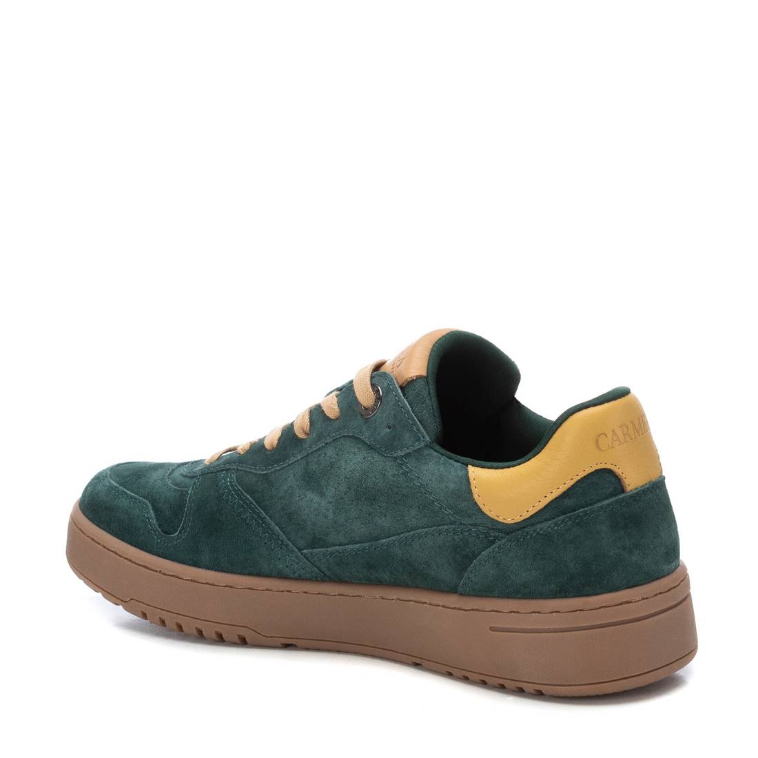 Carmela 16180602 sneaker cuir vert lacets métallisés