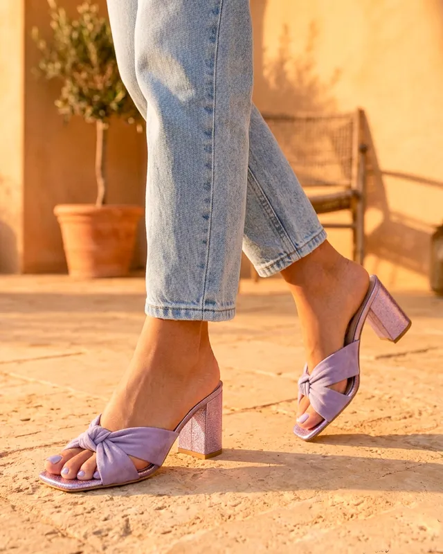 Dessine Moi Un Soulier Suzanne sandales velours irisé lilas