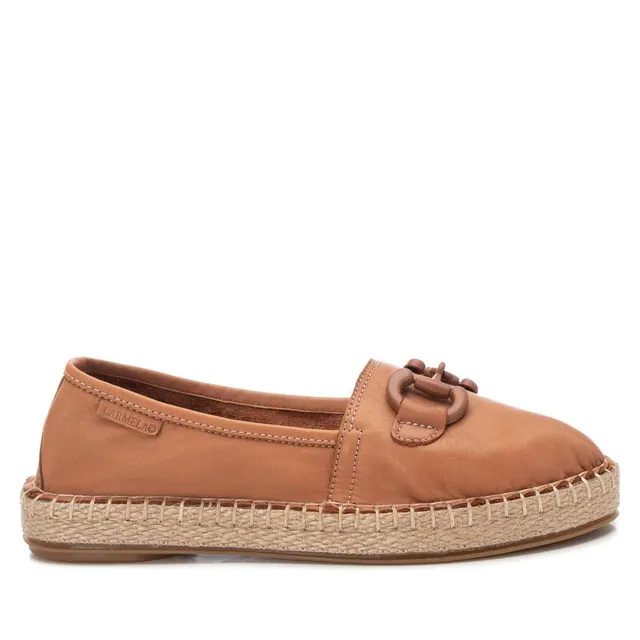 Carmela 16050601 espadrille cuir marron plate