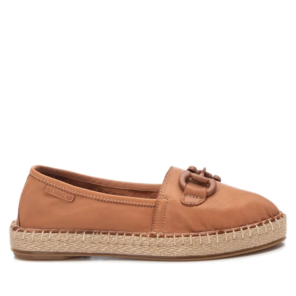 Carmela 16050601 espadrille cuir marron plate
