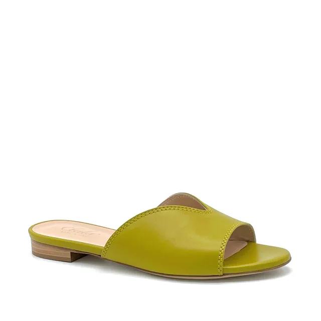 ELATA AESTAS 11143D mule cuir pistache talon 1 cm