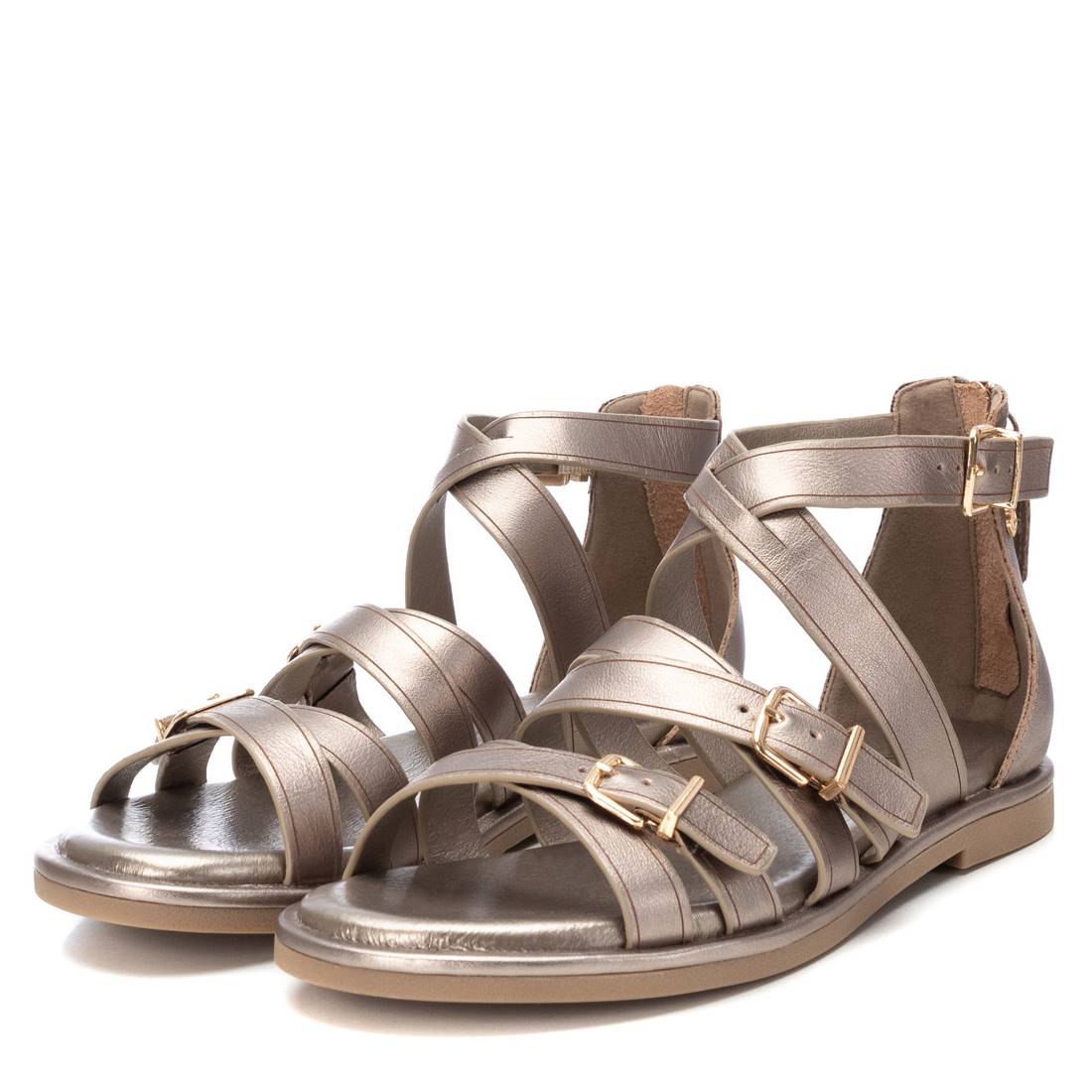 Carmela 16148705 sandale femme cuir gris talon plat