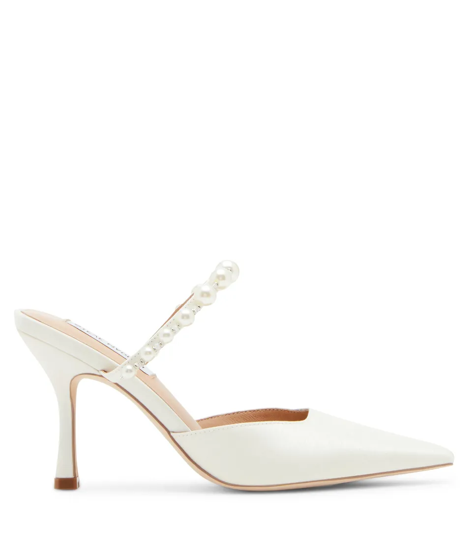 Steve Madden Brecki-P mules blanc satin talon 9 cm