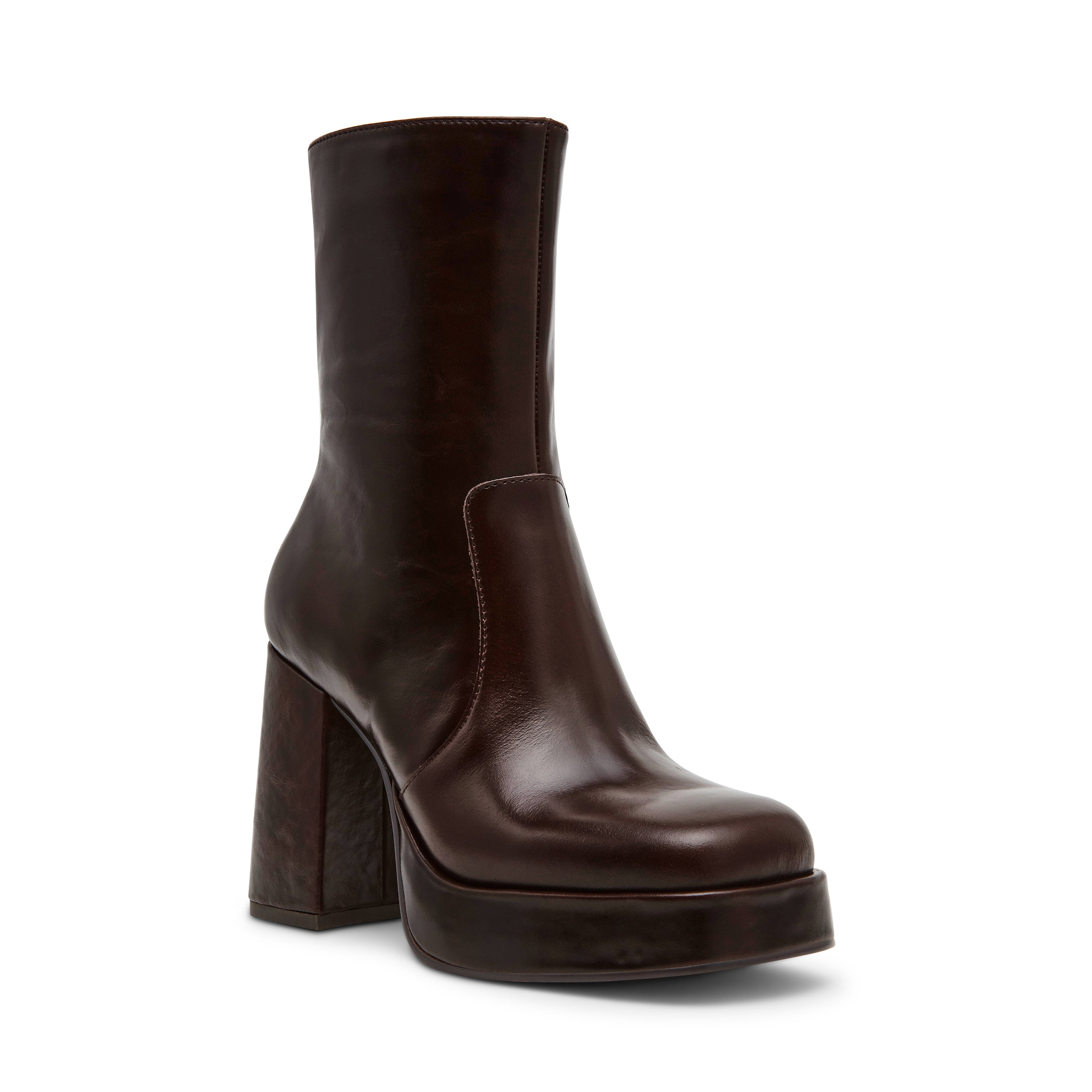 Steve Madden Echos bottine cuir marron talon 8 cm