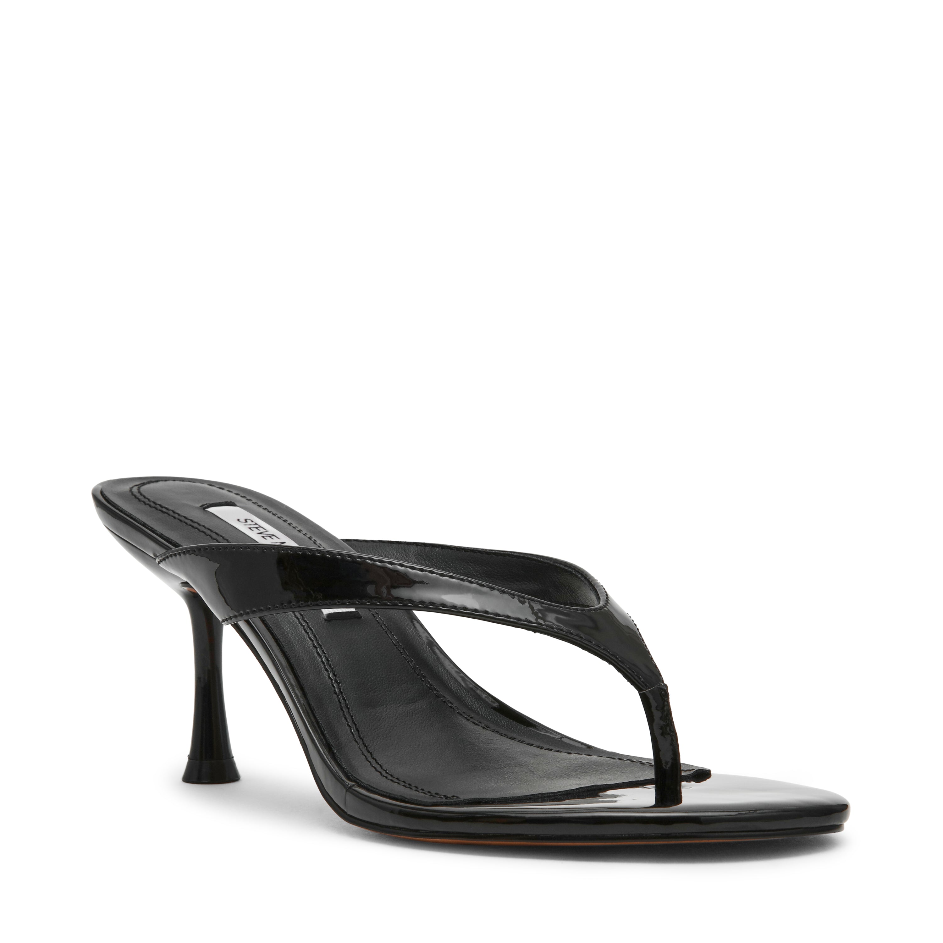 Steve Madden Faroh sandales vernies noires talon 6 cm
