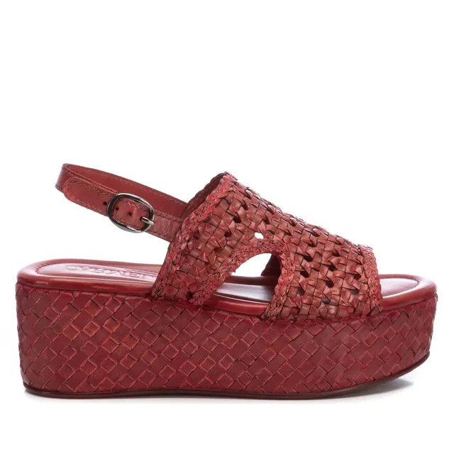 Carmela 16163605 sandale compensée cuir rouge