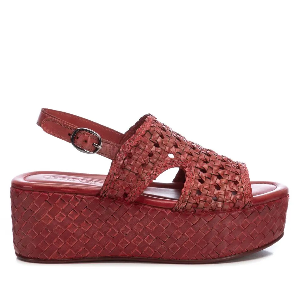 Carmela 16163605 sandale compensée cuir rouge