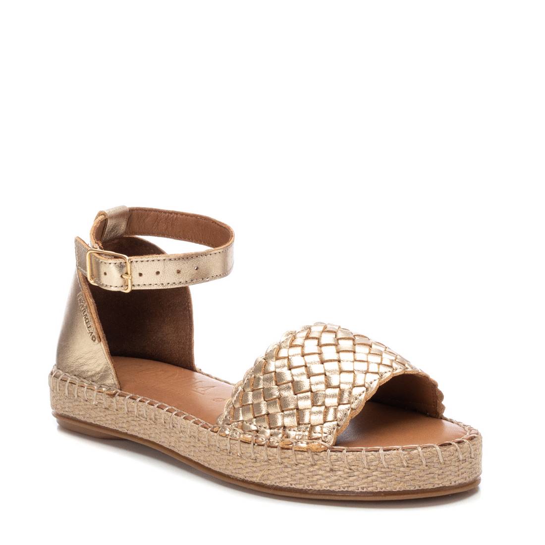 Carmela 16047902 sandale espadrille cuir doré tressé