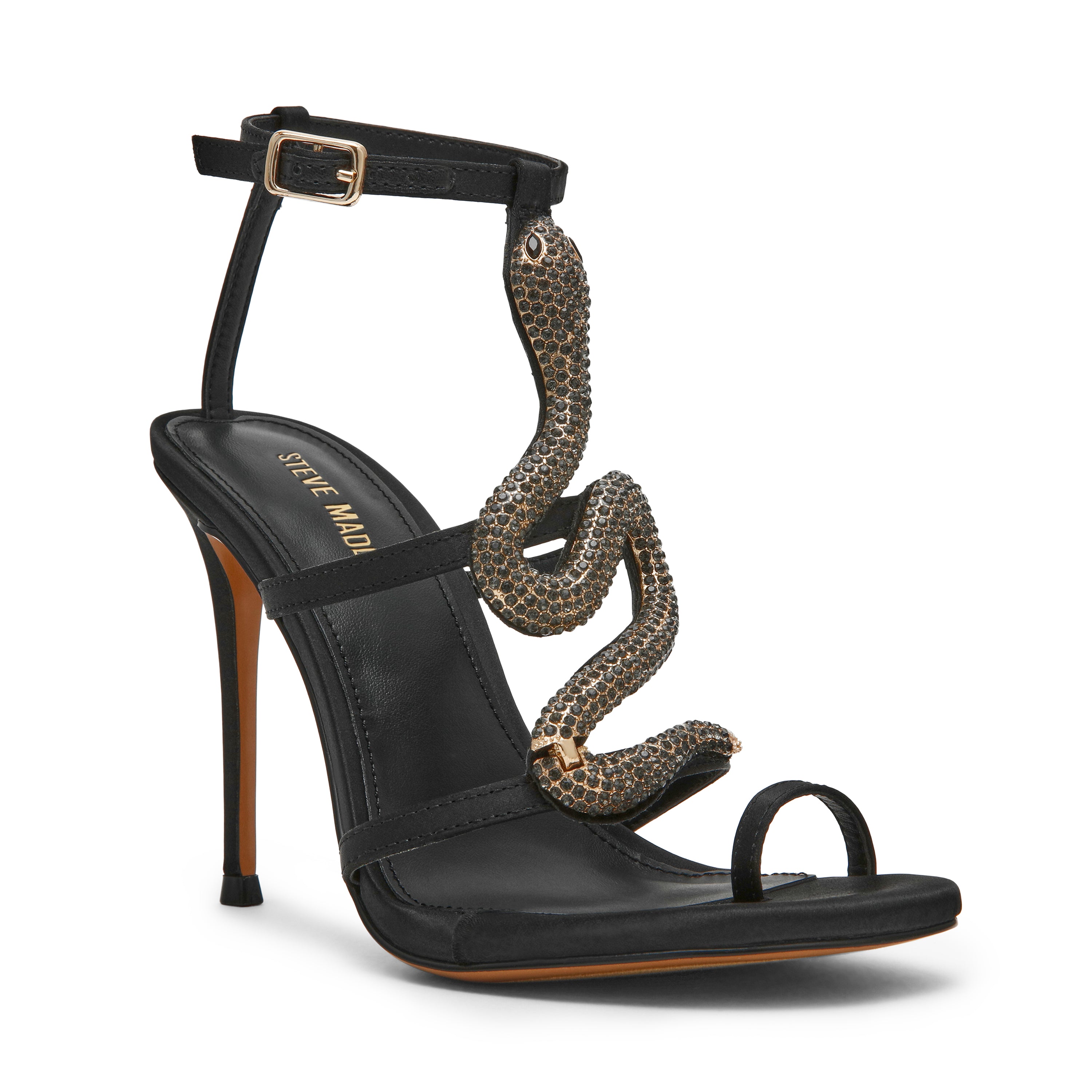 Steve Madden Python sandales noires strass talon 10,5 cm