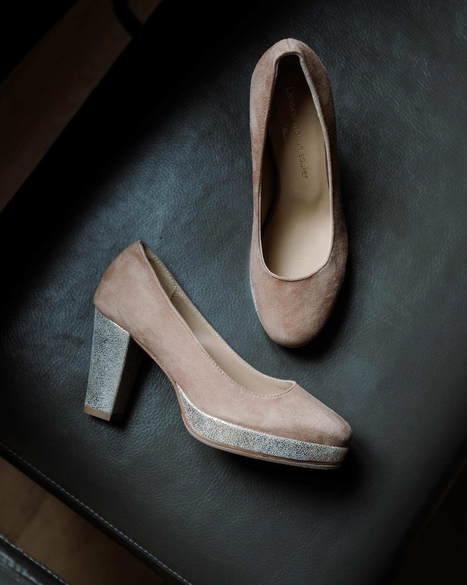 Dessine Moi Un Soulier escarpin plateforme velours bois de rose 35,5