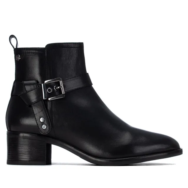 Carmela 16416301 bottine cuir noir talon bas