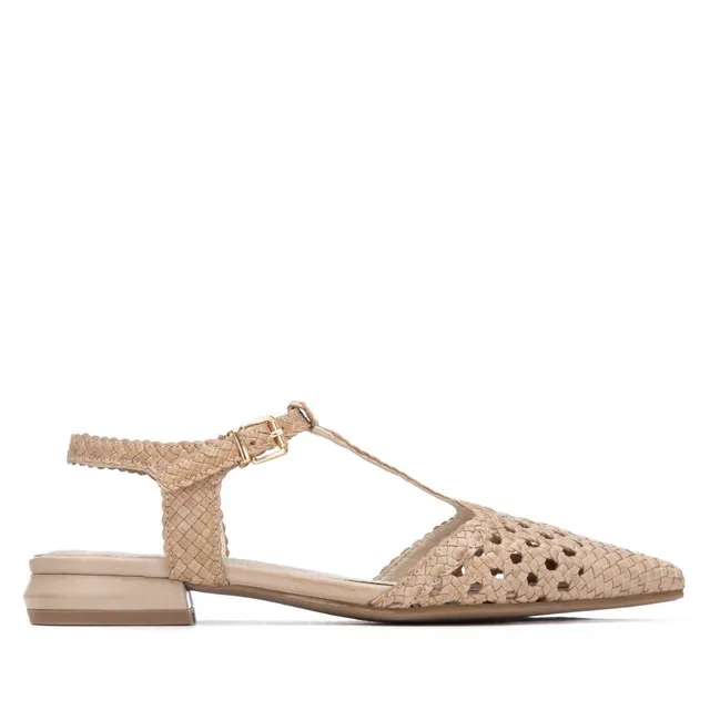 Carmela 16313202 sandale cuir beige petit talon