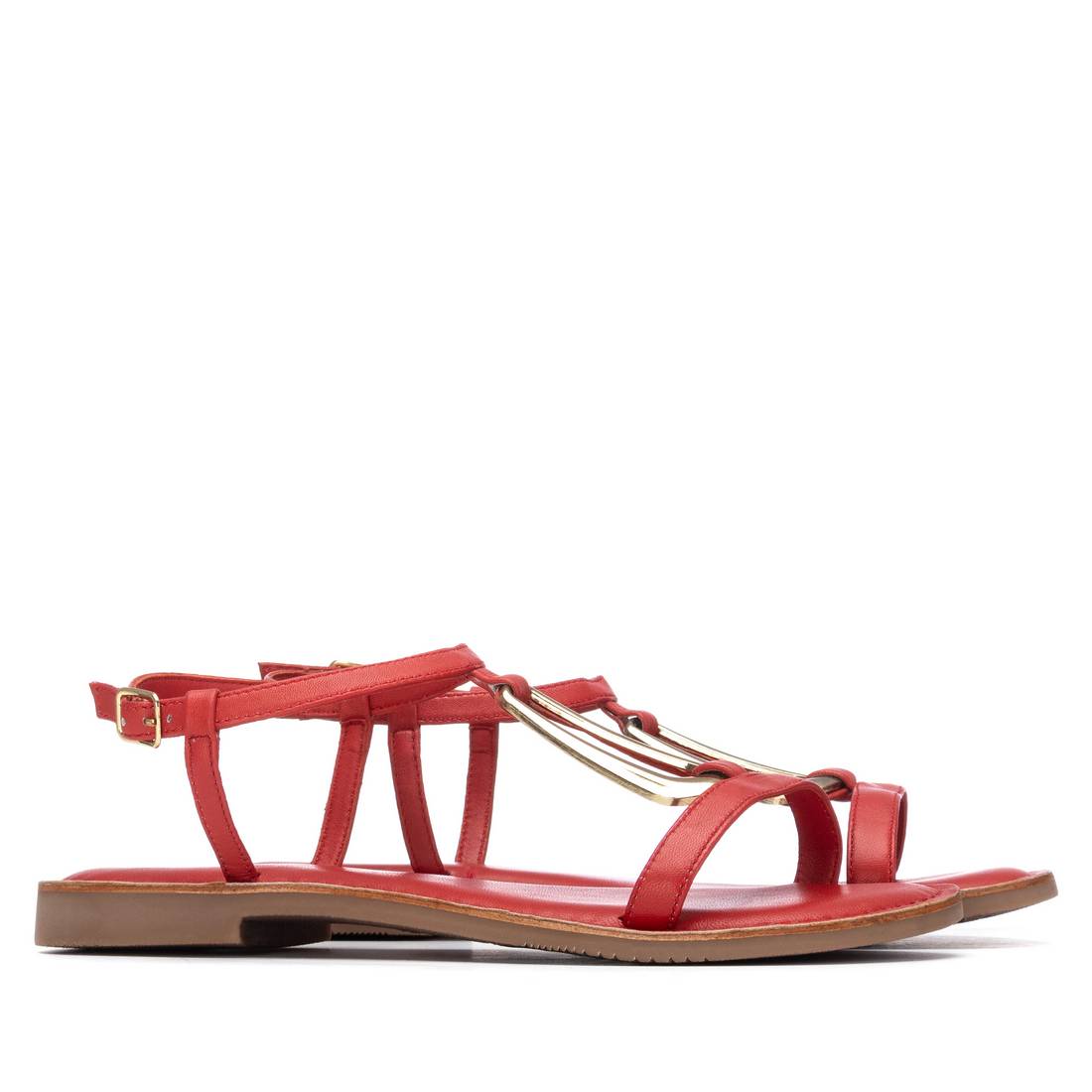 Carmela 16329503 sandale cuir rouge talon bas