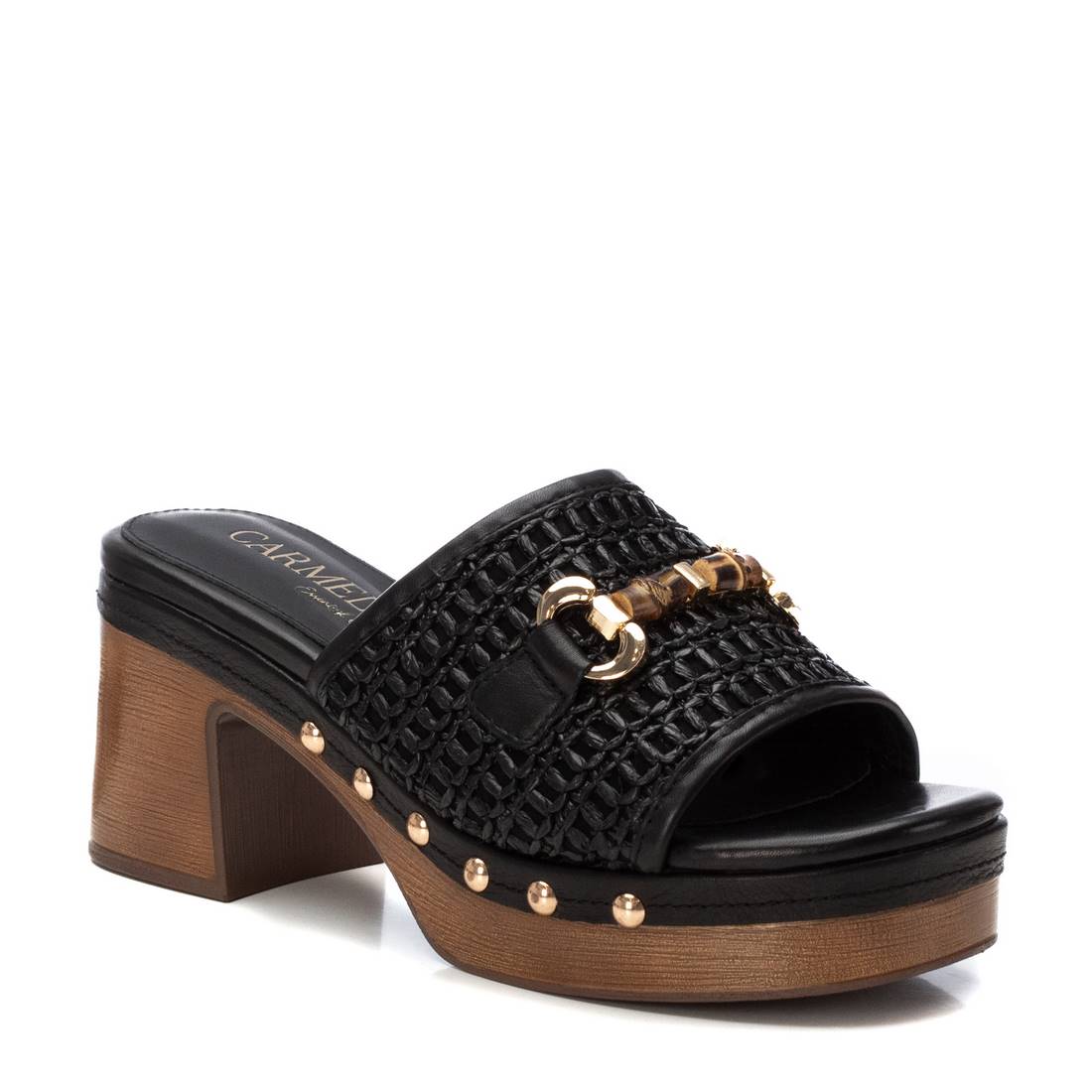 Carmela 16233403 sabots mules noir talon bois