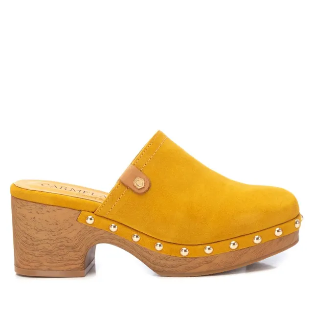 Carmela 16147507 sabots cuir jaune talon 7 cm