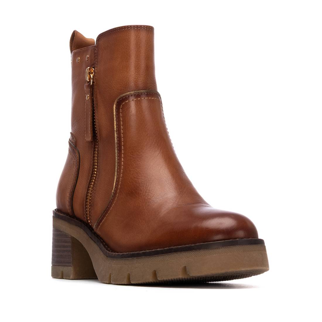 Carmela 16257203 bottines femme camel cuir talon moyen