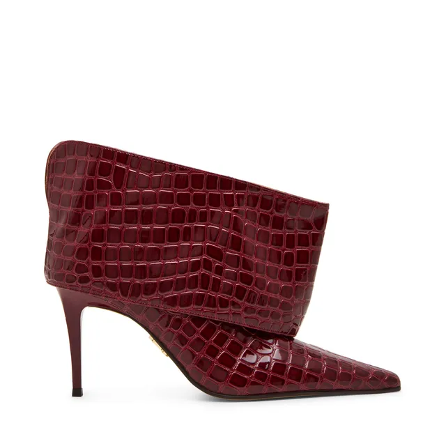 Steve Madden Enella bottine croco bordeaux talon 8 cm