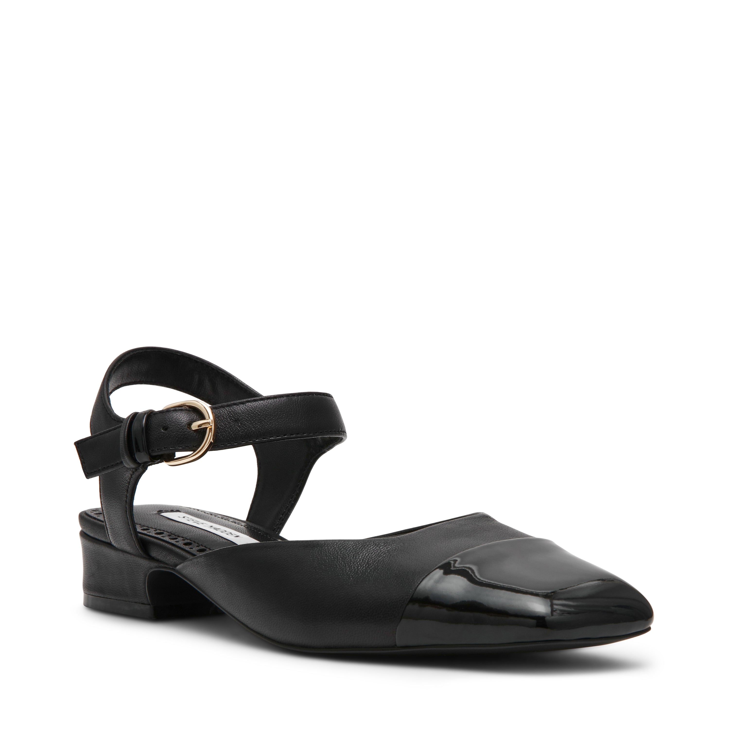 Steve Madden Novie ballerines cuir noir boucle talon 3 cm