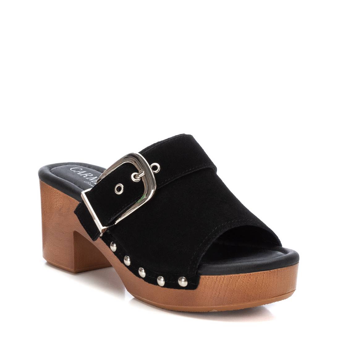 Carmela 16073603 sabot cuir noir talon 7 cm