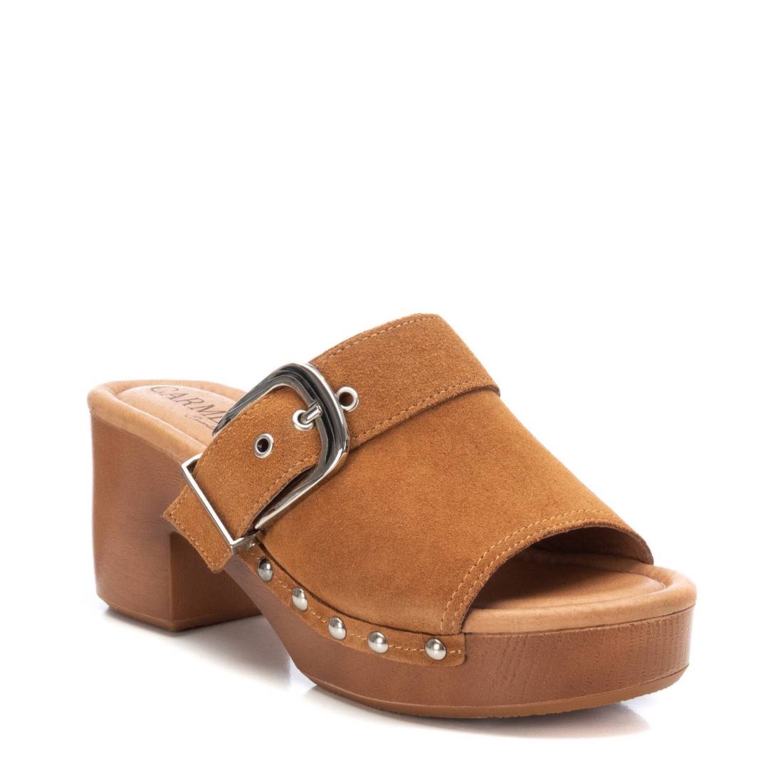 Carmela 16073601 sabot marron cuir talon 7 cm