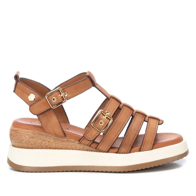 Carmela 16139001 sandales cuir marron compensées
