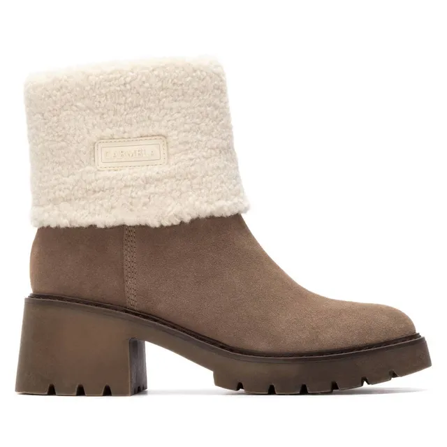 Carmela 16265901 bottines femme taupe fourrées talon